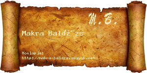 Makra Balázs névjegykártya